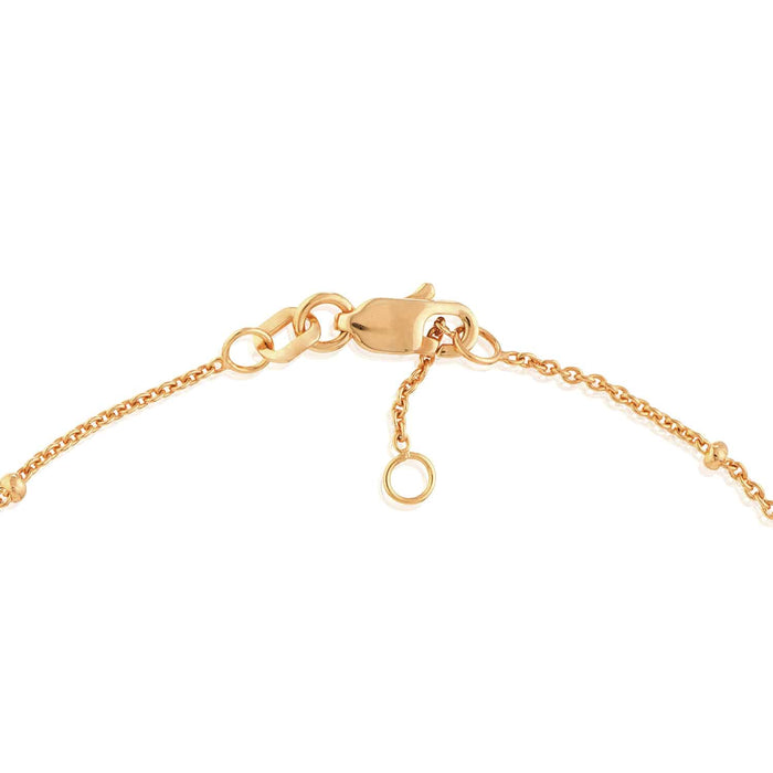 0.12CTW Natural Diamond 14K Yellow White Rose Gold Star Bead Bracelet (Solid Links) 7" - 7.5" Adjustable - WJD Exclusives