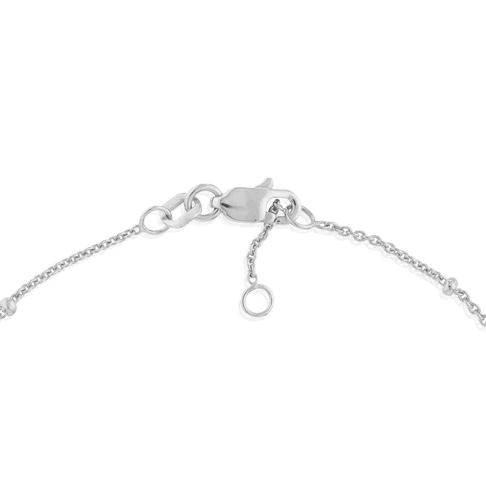 0.12CTW Natural Diamond 14K Yellow White Rose Gold Star Bead Bracelet (Solid Links) 7" - 7.5" Adjustable - WJD Exclusives