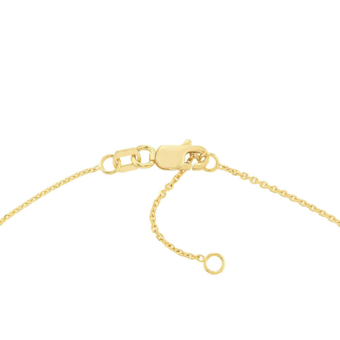 14K Yellow Gold Trio Dolphins Dangle Anklet (Solid Links) 9" - 10" Adjustable - WJD Exclusives