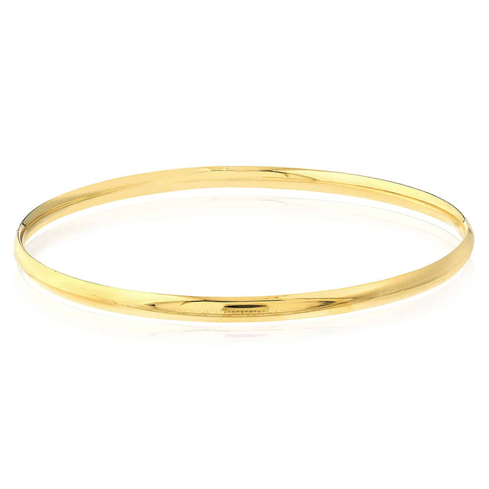 14K Yellow White Rose Gold Tube Slip - On Bangle Bracelet (Hollow) 8" - WJD Exclusives