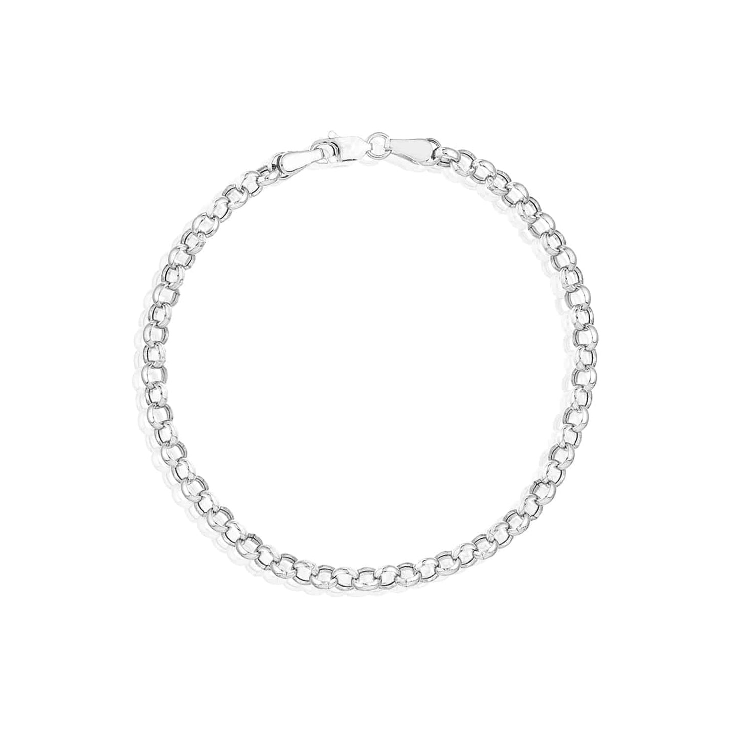 14K Real Gold Yellow White 3.8mm Rolo Bracelet 7.25"