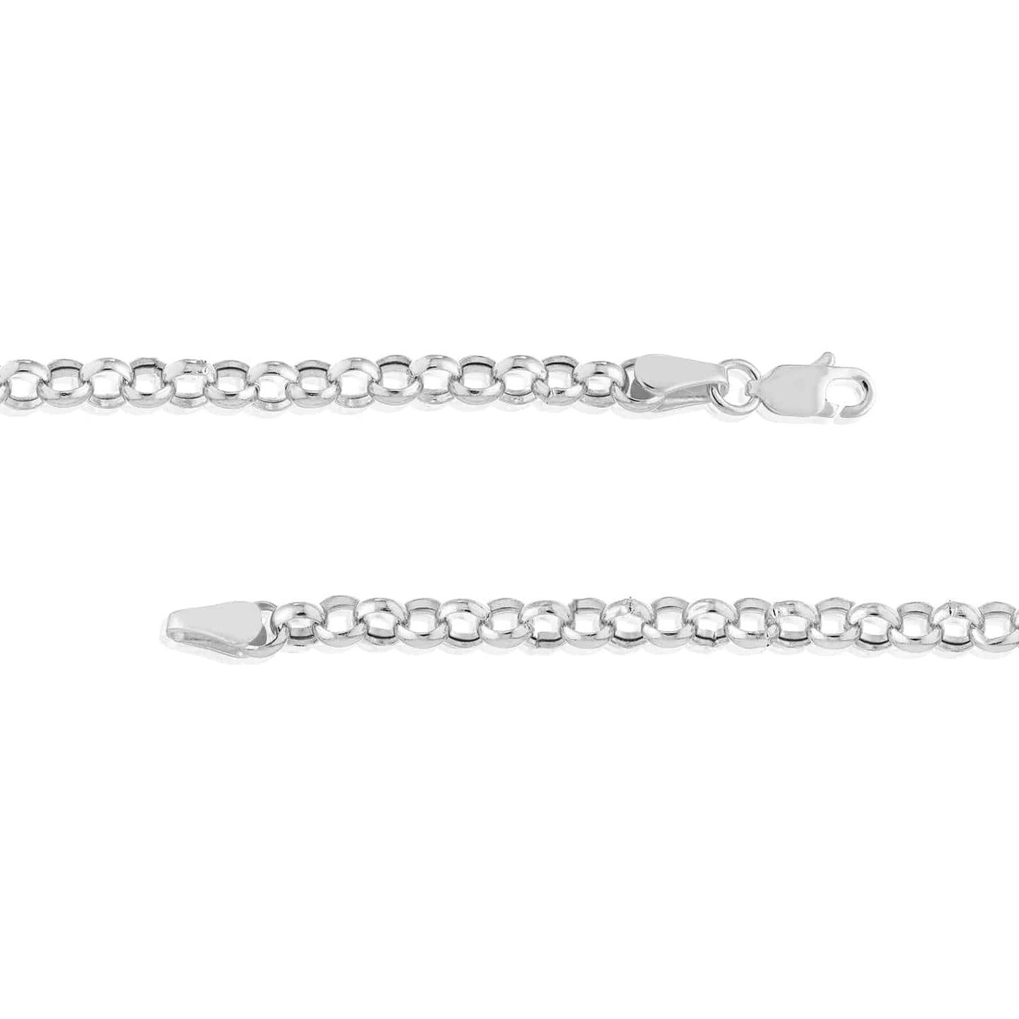 14K Real Gold Yellow White 3.8mm Rolo Bracelet 7.25"