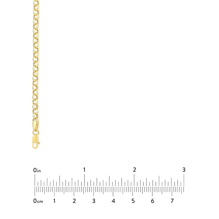 14K Yellow White Gold 3.8mm Rolo Bracelet (Hollow) 7.25" - WJD Exclusives
