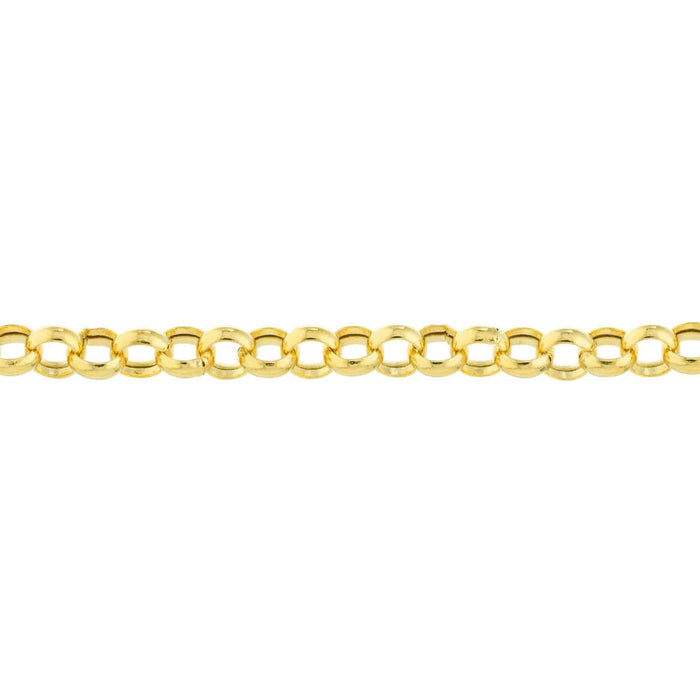 14K Yellow Gold 3.7mm Rolo Anklet (Hollow) 10" - WJD Exclusives
