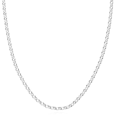14K Yellow White Gold 4mm Rolo Chain (Hollow) 16" - 24" - WJD Exclusives