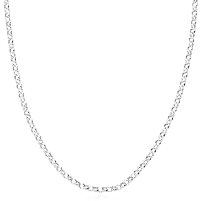 14K Yellow White Gold 4mm Rolo Chain (Hollow) 16" - 24" - WJD Exclusives