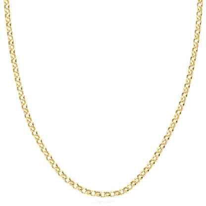 14K Real Gold Yellow White 4mm Rolo Chain Necklace 16"-24"