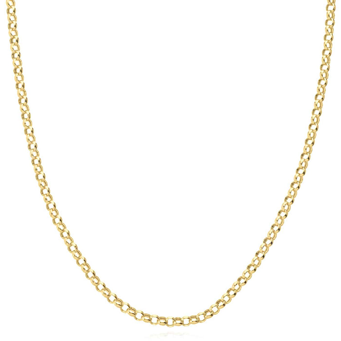 14K Yellow White Gold 4mm Rolo Chain (Hollow) 16" - 24" - WJD Exclusives