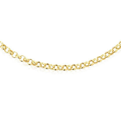 14K Real Gold Yellow White 4mm Rolo Chain Necklace 16"-24"