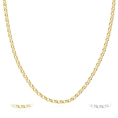 14K Yellow White Gold 4mm Rolo Chain (Hollow) 16" - 24" - WJD Exclusives