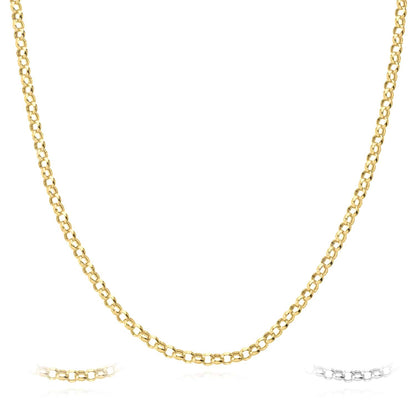 14K Real Gold Yellow White 4mm Rolo Chain Necklace 16"-24"
