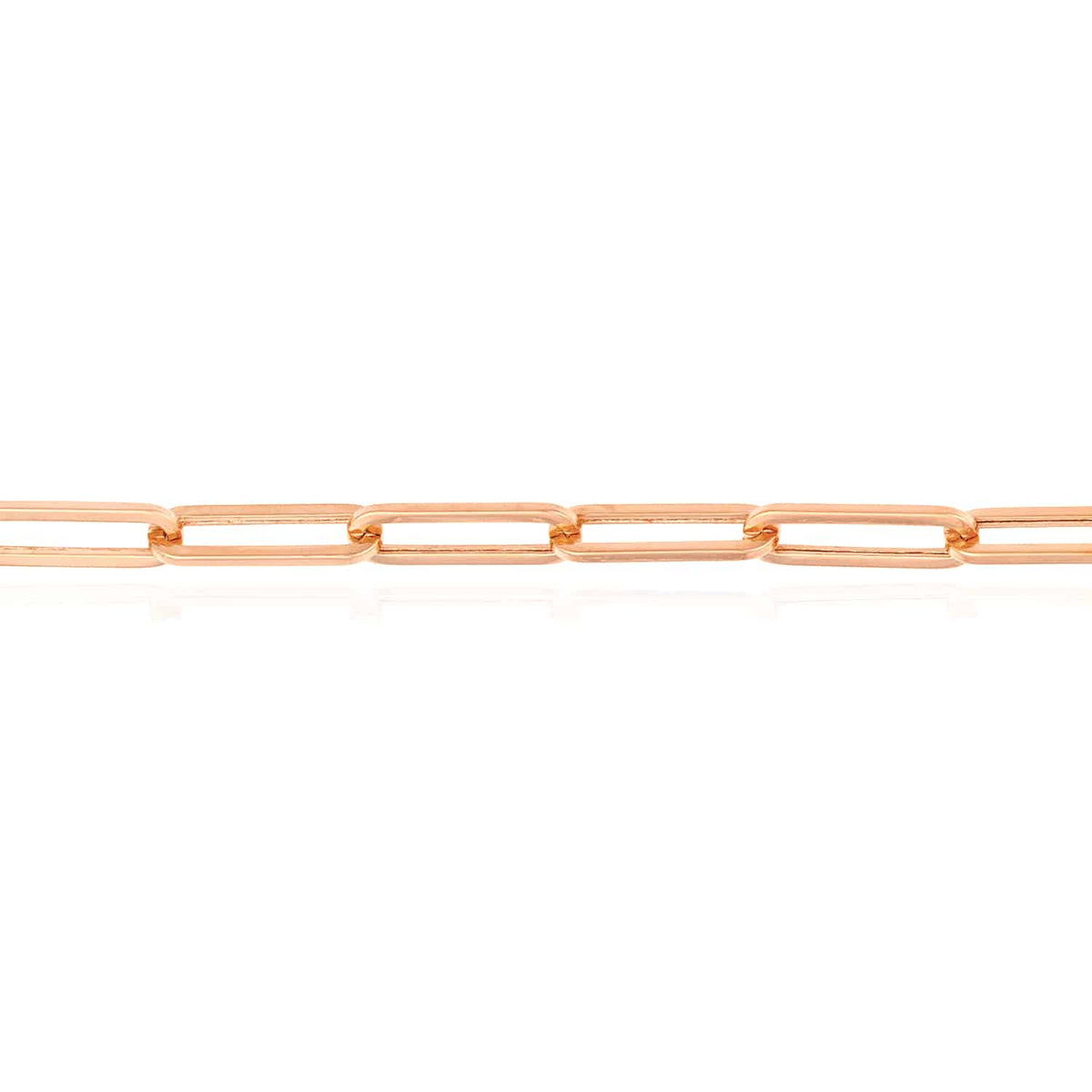 14K Yellow White Rose Gold 3.8mm Paperclip Bracelet (Hollow) 8" - WJD Exclusives