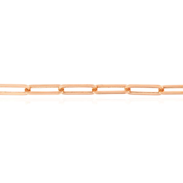 14K Yellow White Rose Gold 3.8mm Paperclip Bracelet (Hollow) 8" - WJD Exclusives