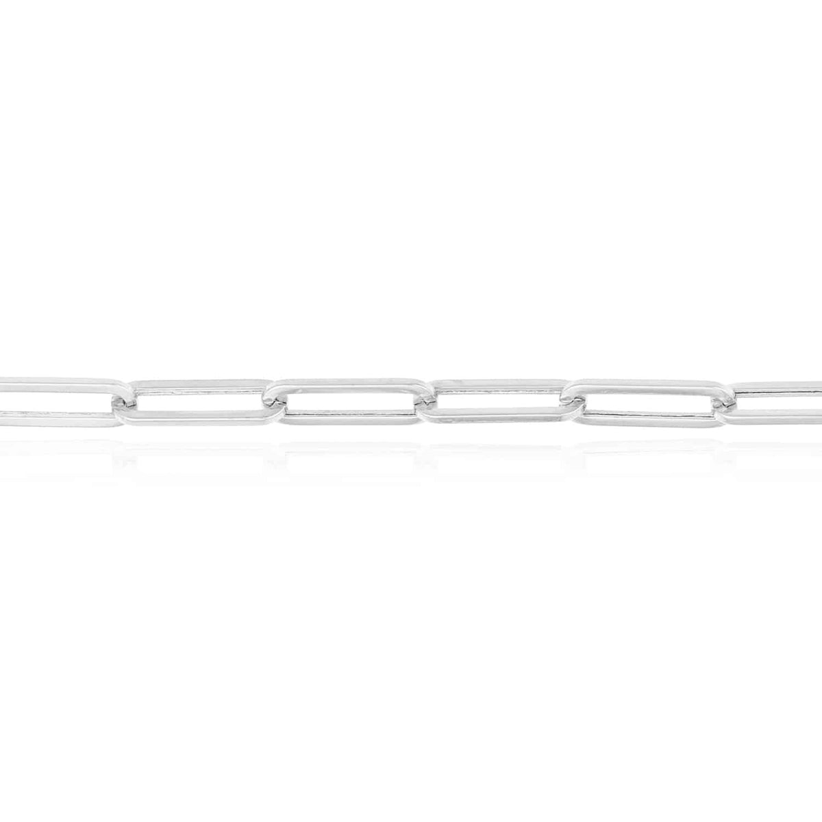 14K Yellow White Rose Gold 3.8mm Paperclip Bracelet (Hollow) 8" - WJD Exclusives