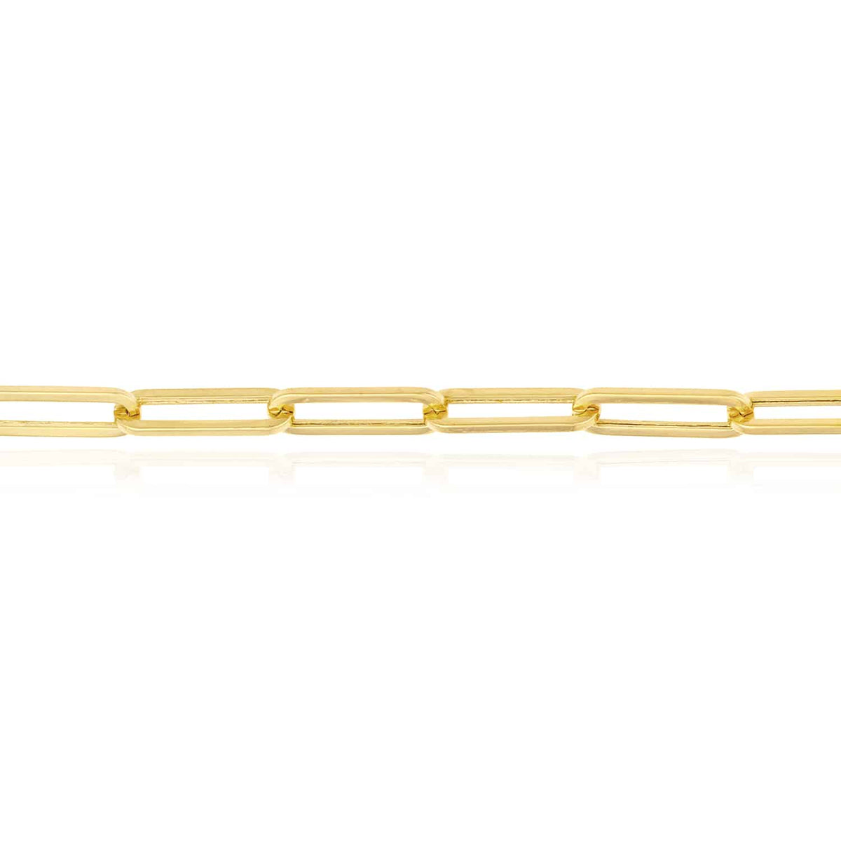 14K Yellow White Rose Gold 3.8mm Paperclip Bracelet (Hollow) 8" - WJD Exclusives