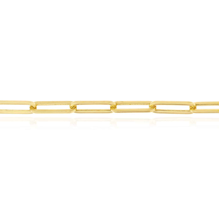 14K Yellow White Rose Gold 3.8mm Paperclip Bracelet (Hollow) 8" - WJD Exclusives