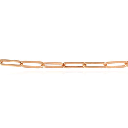 14K Real Gold Yellow White Rose 3.8mm Paperclip Chain Necklace 16"-30"
