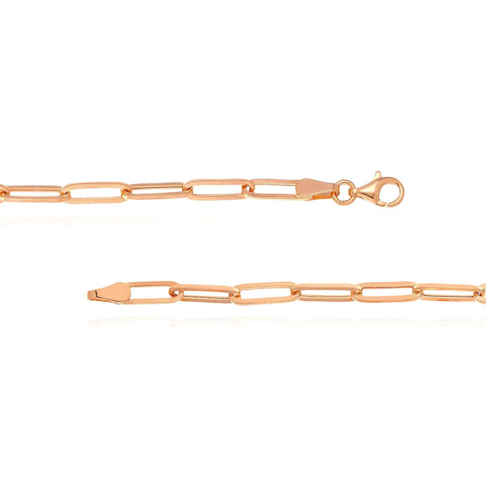 14K Yellow White Rose Gold 3.8mm Paperclip Chain (Hollow) 16" - 30" - WJD Exclusives