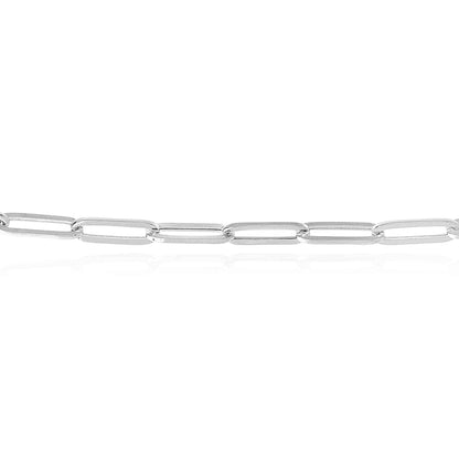 14K Real Gold Yellow White Rose 3.8mm Paperclip Chain Necklace 16"-30"