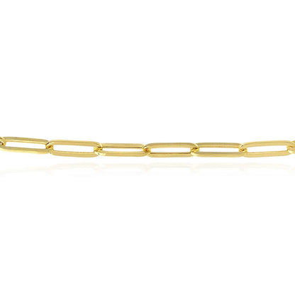 14K Real Gold Yellow White Rose 3.8mm Paperclip Chain Necklace 16"-30"
