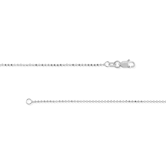 14K Yellow White Rose Gold 1.15mm Diamond - Cut Ball Beaded Bracelet (Hollow) 7.25" - WJD Exclusives