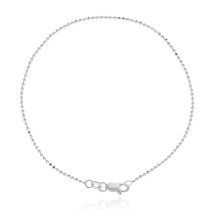 14K Real Gold Yellow White Rose 1.15mm Diamond-Cut Ball Beaded Bracelet 7.25"