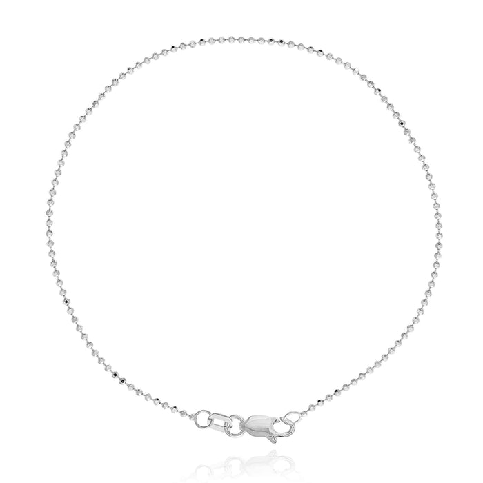 14K Yellow White Rose Gold 1.15mm Diamond - Cut Ball Beaded Bracelet (Hollow) 7.25" - WJD Exclusives