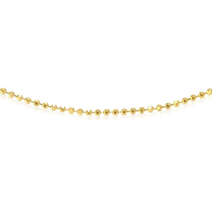 14K White Rose Gold 1.15mm Diamond - Cut Ball Bead Chain (Hollow) 16" - 20" - WJD Exclusives