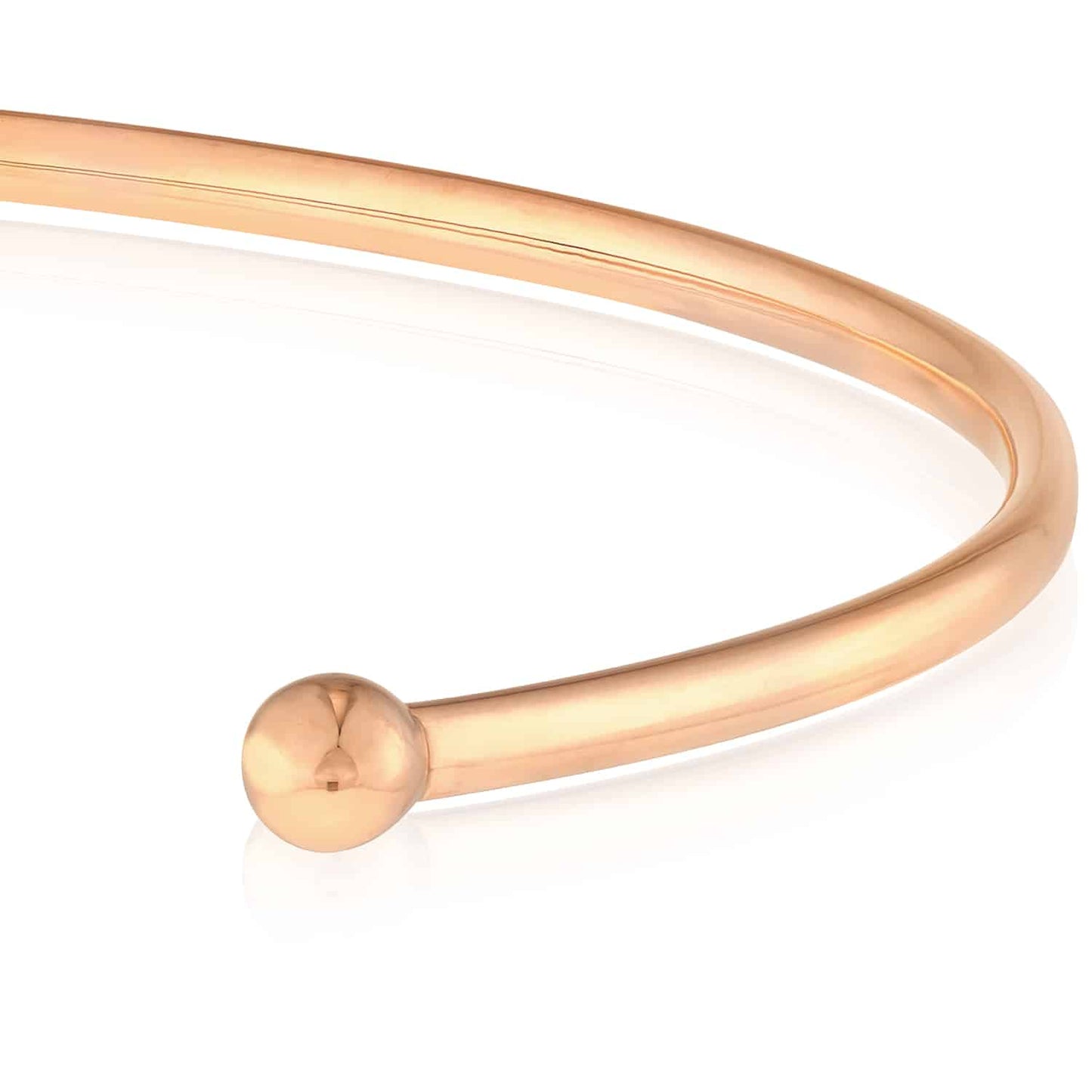 Solid 14K Real Gold Yellow White Rose 3mm  Bangle Bracelet