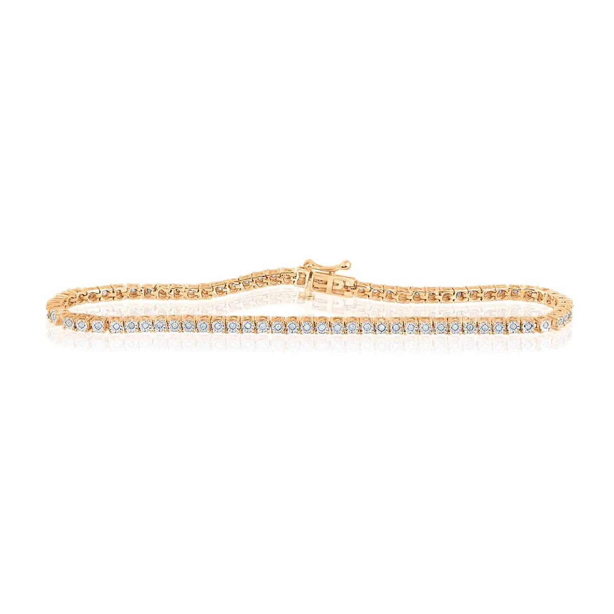 0.42CTW Natural Diamond 3mm Sterling Silver Tennis Bracelet 7" - WJD Exclusives
