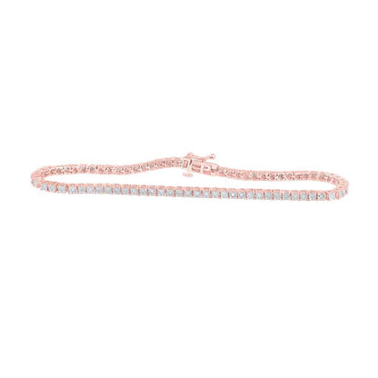 0.42CTW Real Diamond 3mm Sterling Silver Tennis Bracelet 7"