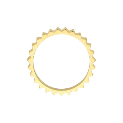 14K Real Gold Fluted Band Ring