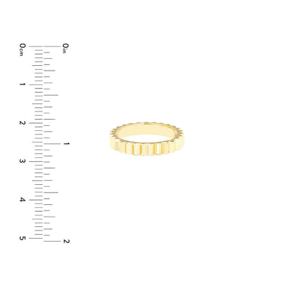 14K Real Gold Fluted Band Ring