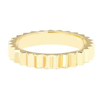 14K Real Gold Fluted Band Ring
