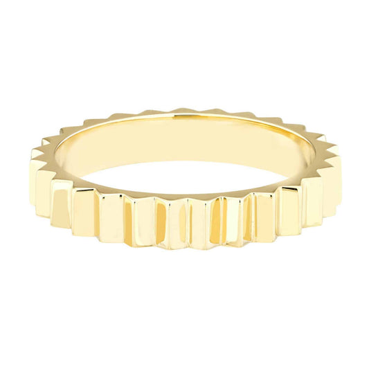 14K Real Gold Fluted Band Ring