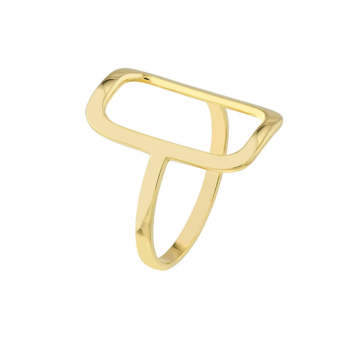 14K Gold Rectangular Frame Cocktail Ring - WJD Exclusives