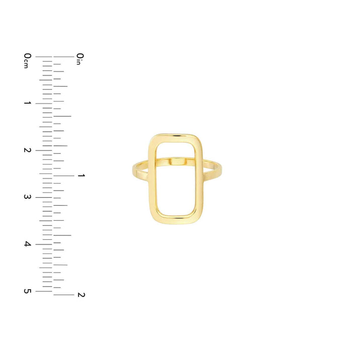 14K Gold Rectangular Frame Cocktail Ring - WJD Exclusives