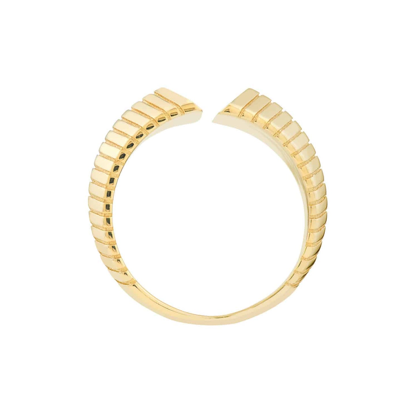 14K Real Gold Open Chevron Cuff Cocktail Ring