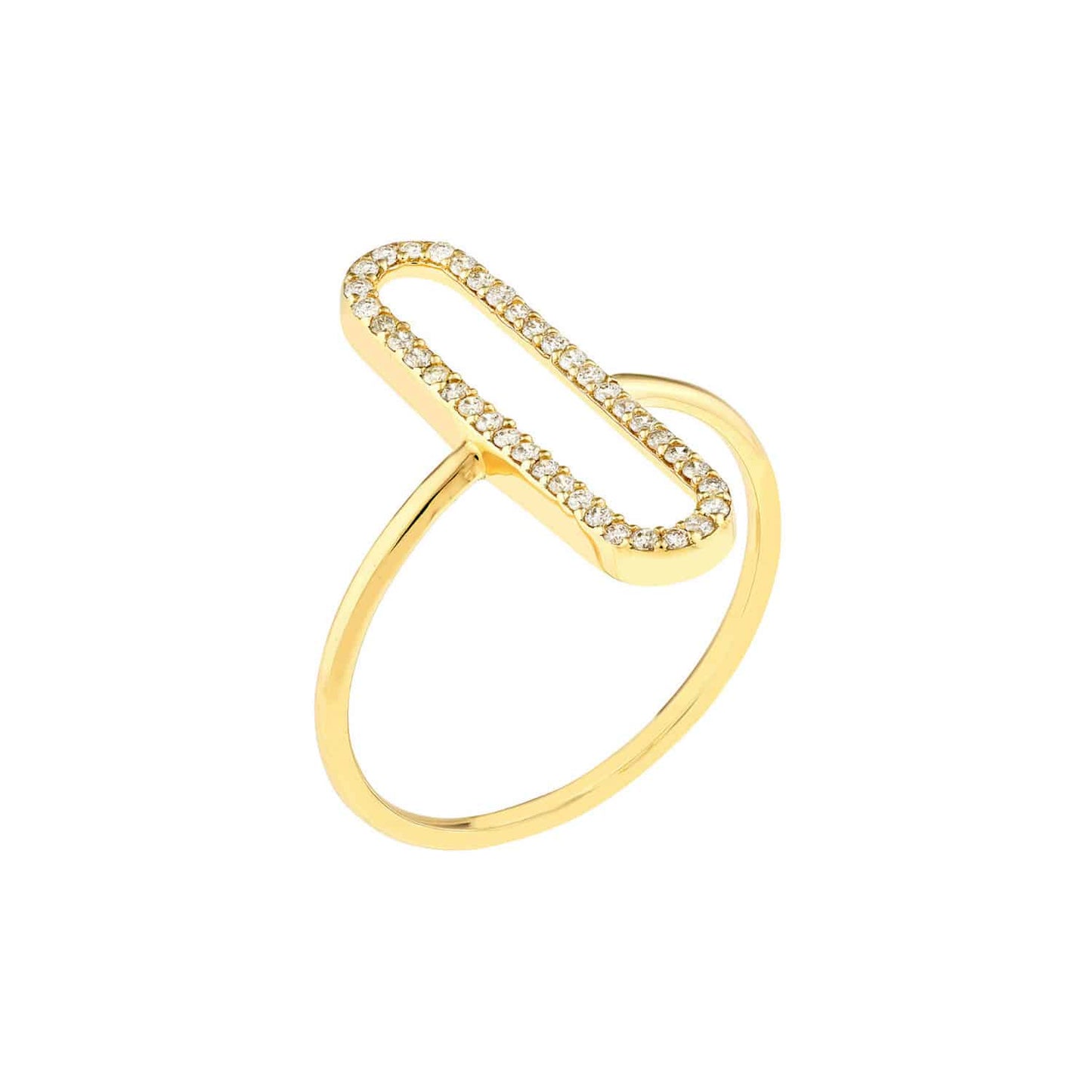 0.20CTW Natural Diamond 14K Gold Paperclip Frame Cocktail Ring