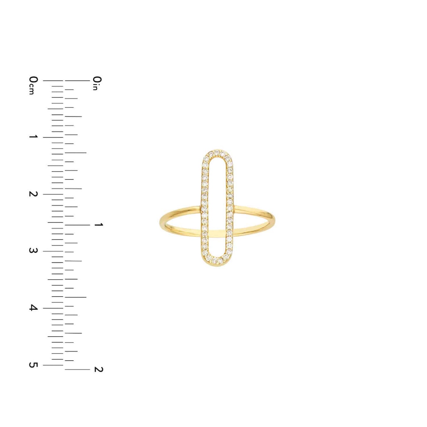 0.20CTW Natural Diamond 14K Gold Paperclip Frame Cocktail Ring