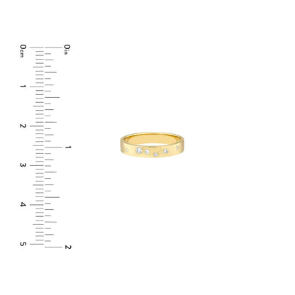 0.06CTW Real Diamond 14K Real Gold Yellow Polished Band Ring