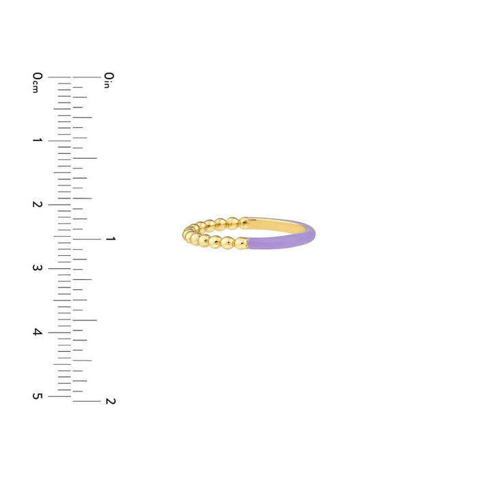 14K Gold Beaded Neon Purple Enamel Cocktail Ring - WJD Exclusives