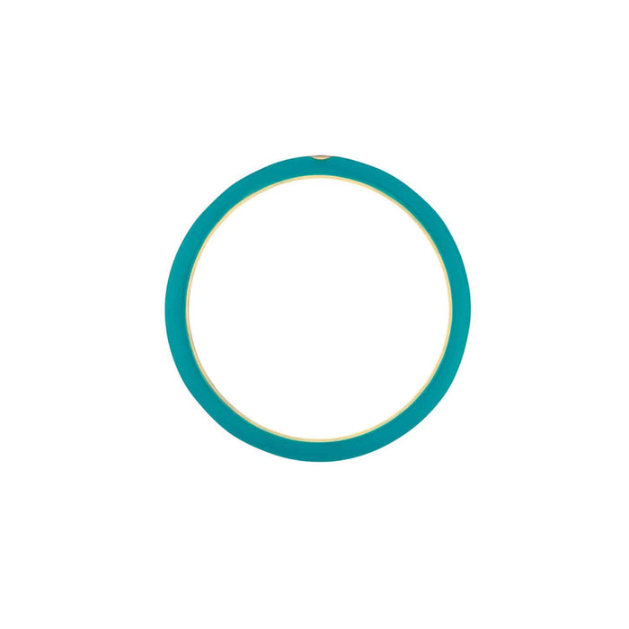 0.02CT Natural Diamond 14K Yellow Gold Teal Enamel Band Ring - WJD Exclusives