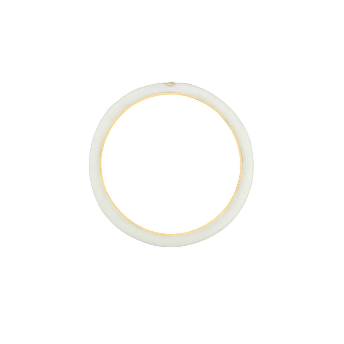 0.02CT Natural Diamond 14K Yellow Gold White Enamel Band Ring - WJD Exclusives