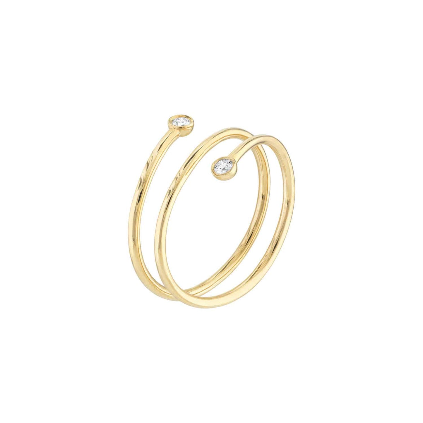 0.07CTW Real Diamond 14K Real Gold Wrap Around Bypass Cocktail Ring