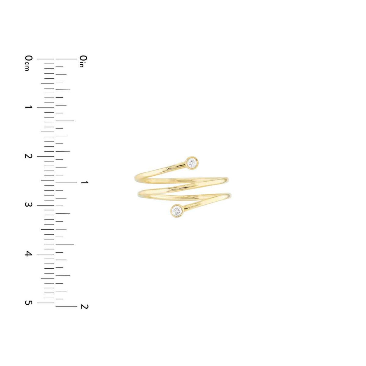 0.07CTW Natural Diamond 14K Gold Wrap Around Bypass Cocktail Ring - WJD Exclusives