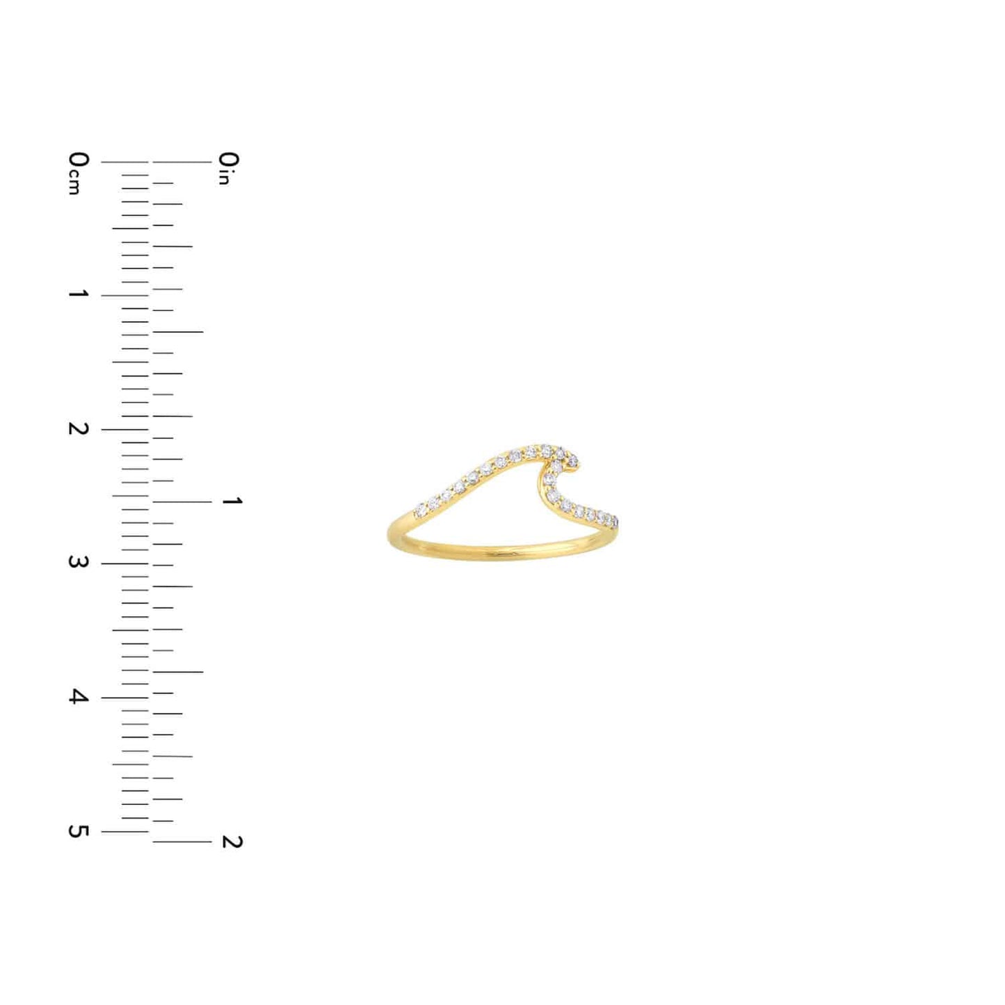 0.16CTW Real Diamond 14K Real Gold Wave Cocktail Ring