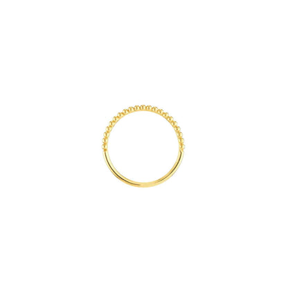 14K Gold Beaded Single Row Cocktail Ring
