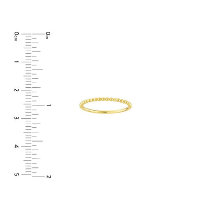 14K Gold Beaded Single Row Cocktail Ring