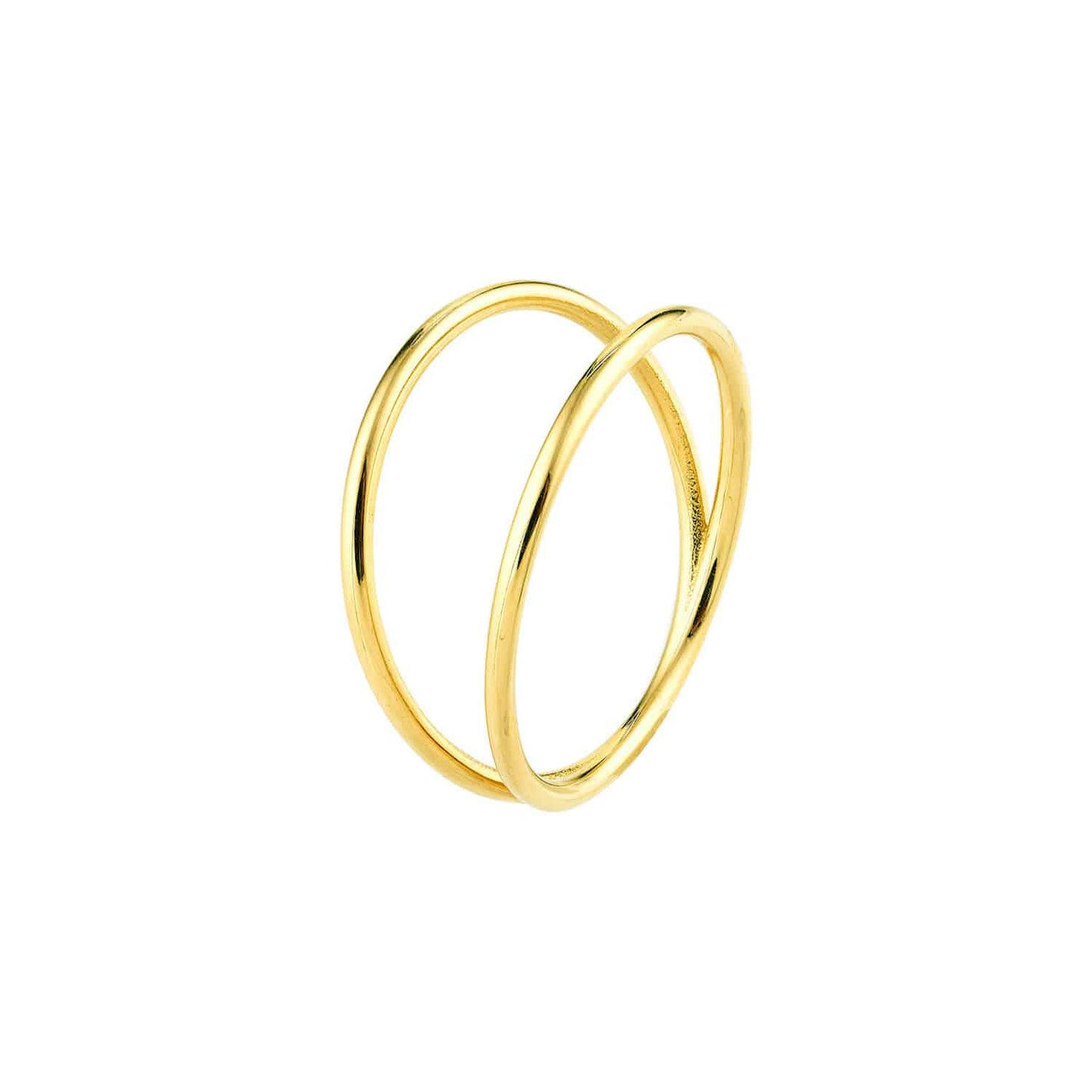 14K Real Gold Double Row Wire Cocktail Ring